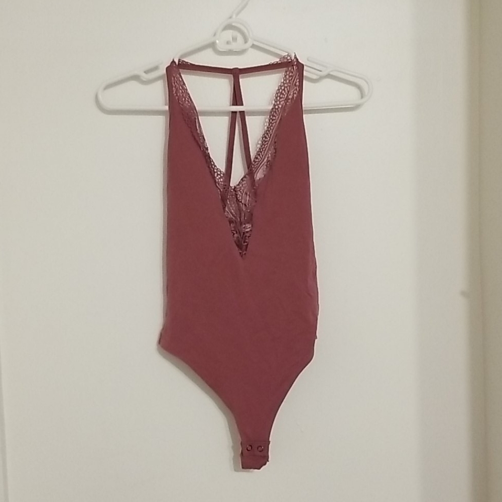 Purple lace bodysuit